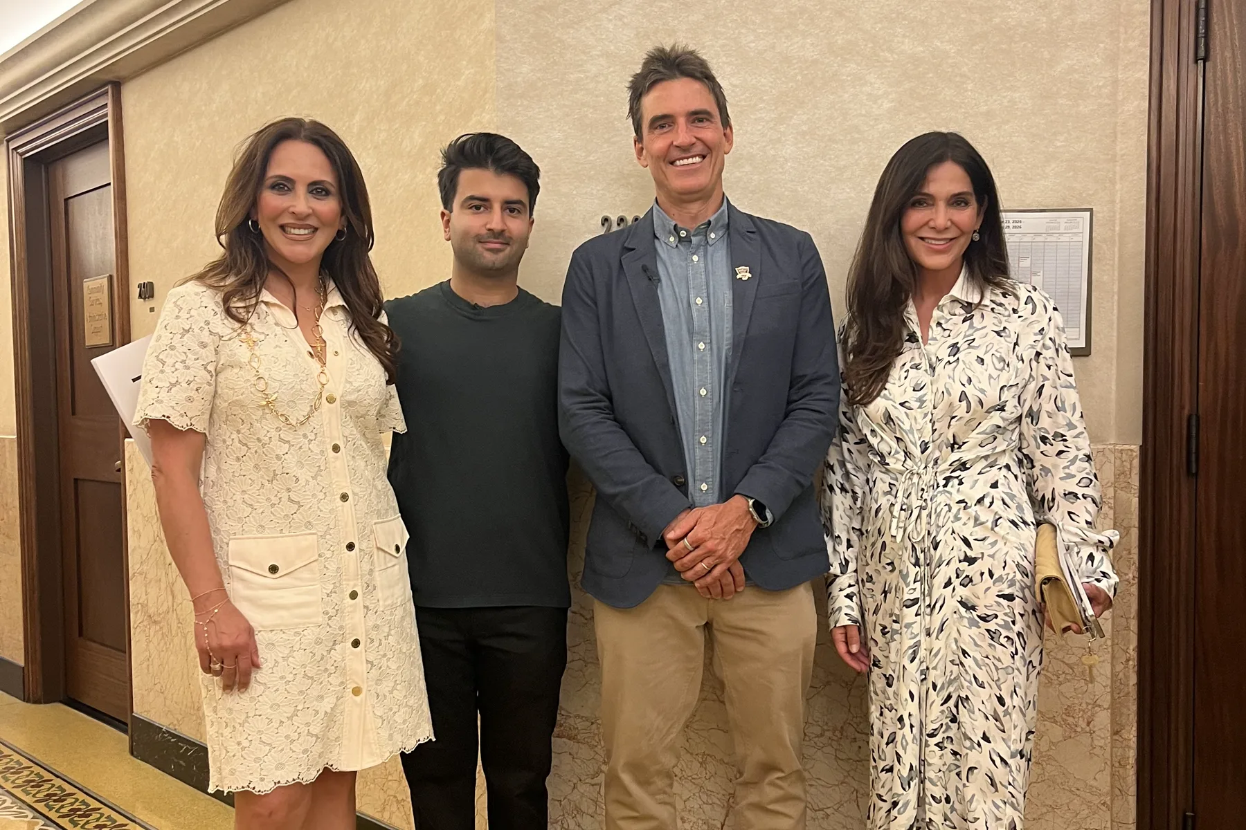 Mayor Sharona Nazarian, Shahab Mirzai, Thomas Laffont, and Vice Mayor Mary Wells